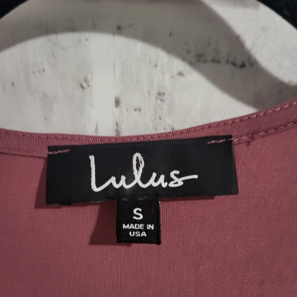 Lulu's Twirl Worthy Mauve Wrap Dress Size S - Picture 7 of 8